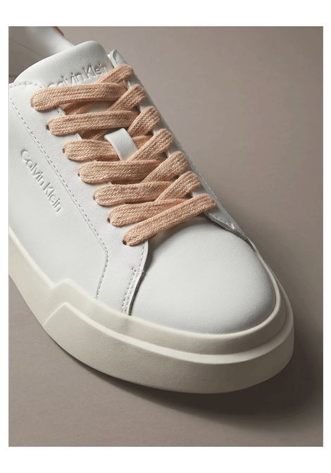 Scarpe Calvin Klein Chunky Cupsole LaceUp Rubber BT Bianco Cipria Donna CALVIN KLEIN | Sneakers | HW0HW03096-05Z